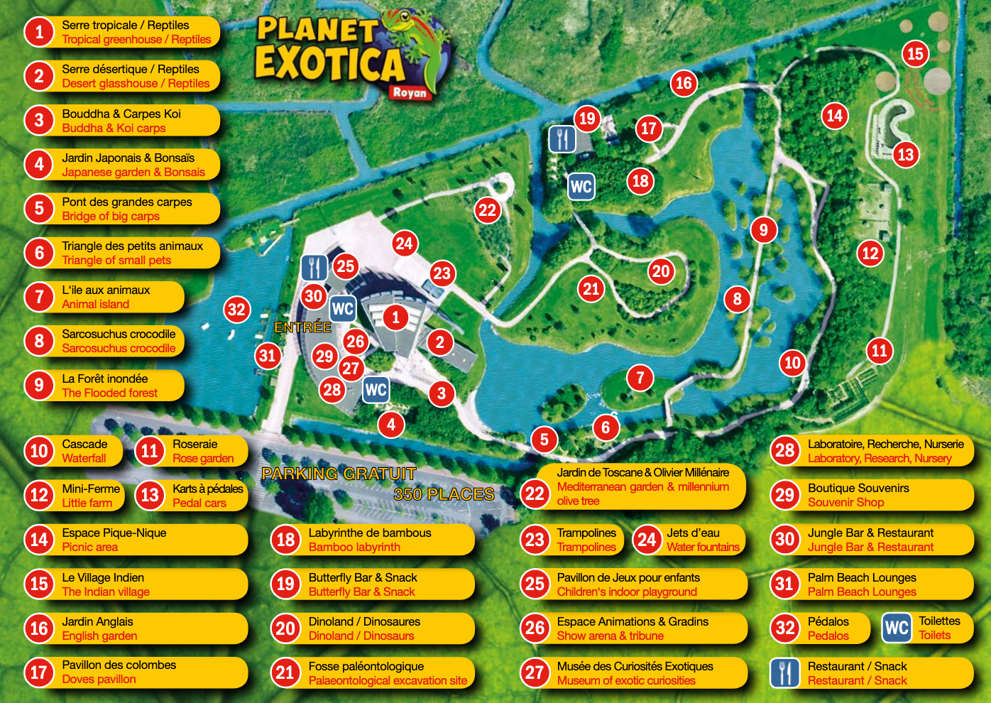 Plan du parc Exotica