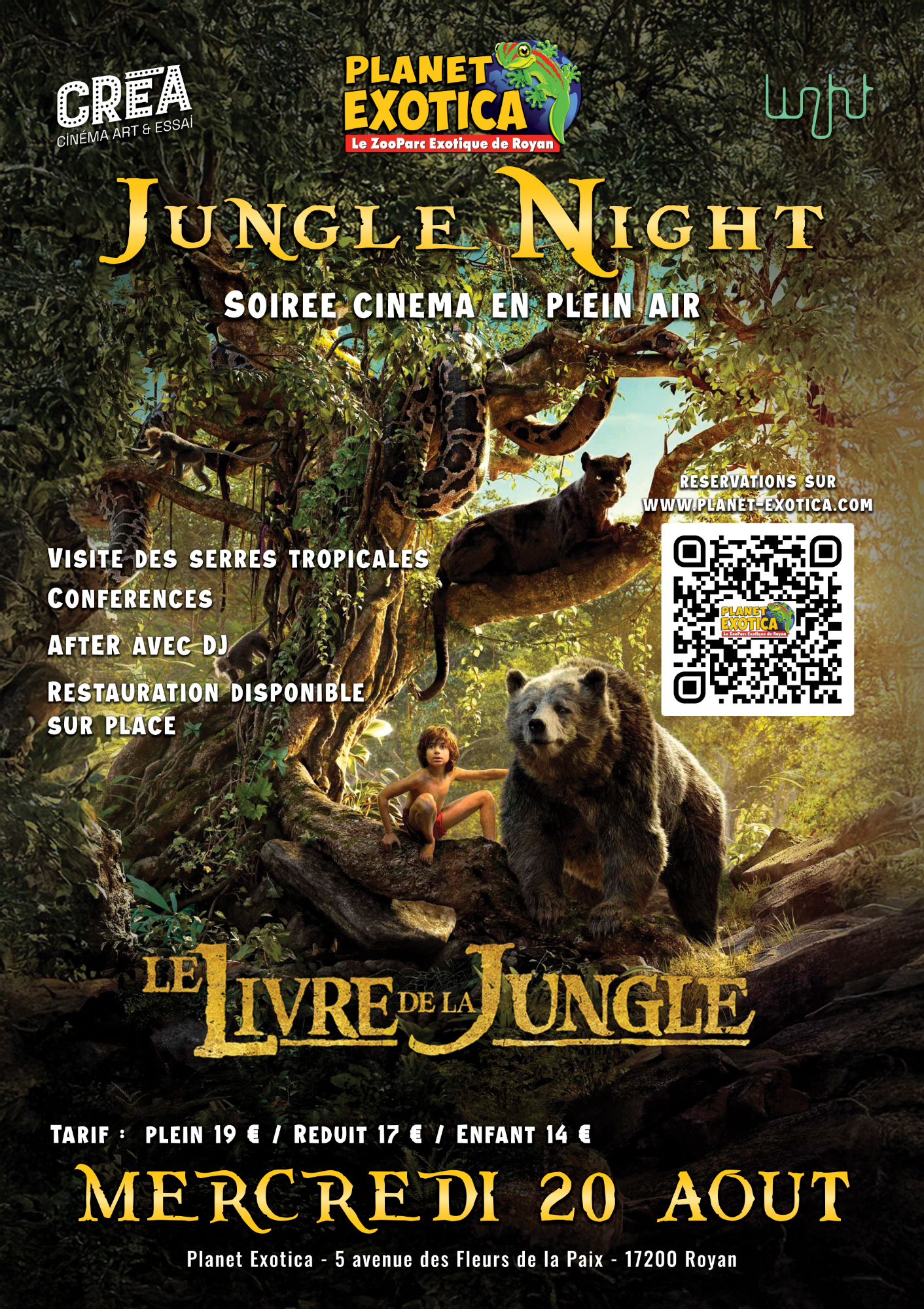 Soire Cinéma de plein Jungle Night - Palanet Exotica Royan