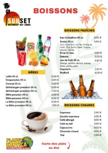 Boissons Sunset Planet Exotica