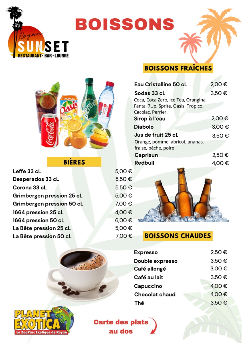 Boissons Sunset Planet Exotica