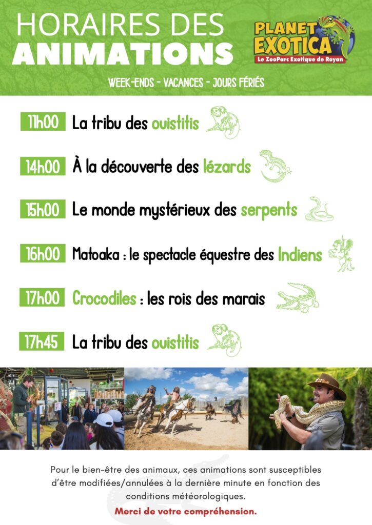 Animations du parc hors saison